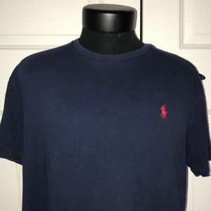 MENS MEDIUM RALPH LAUREN NAVY COTTON T SHIRT